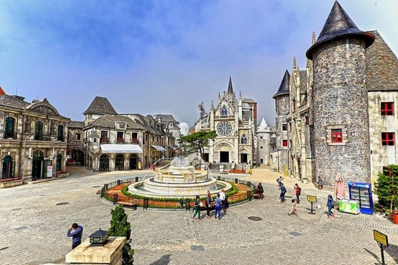 The French village on the top of Ba Na Hills is imbued with Western imprints